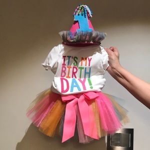 NWOT🎂Mudpie Birthday #1 girl outfit👧🏻